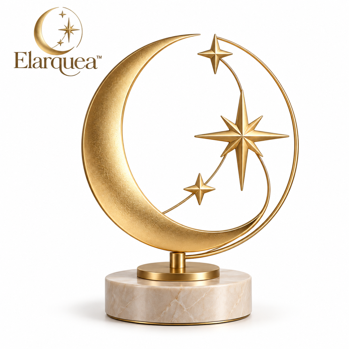 Elarquea™ Crescent & Star Orbit Tabletop Sculpture