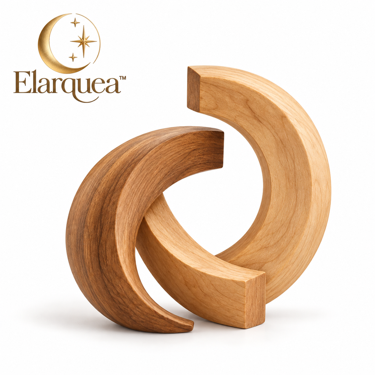 Elarquea™ Interlocking Arc Minimalist Wood Sculpture