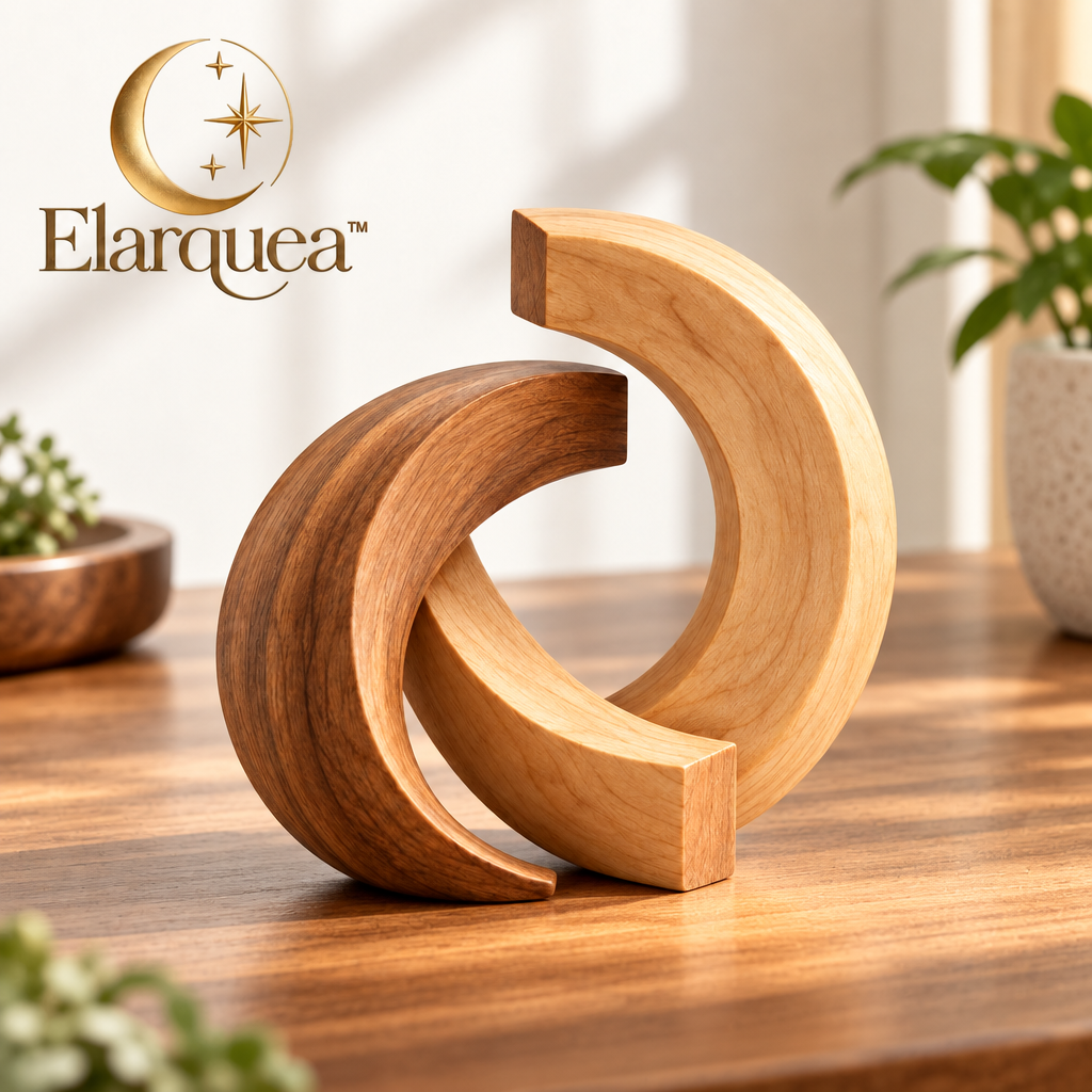 Elarquea™ Interlocking Arc Minimalist Wood Sculpture