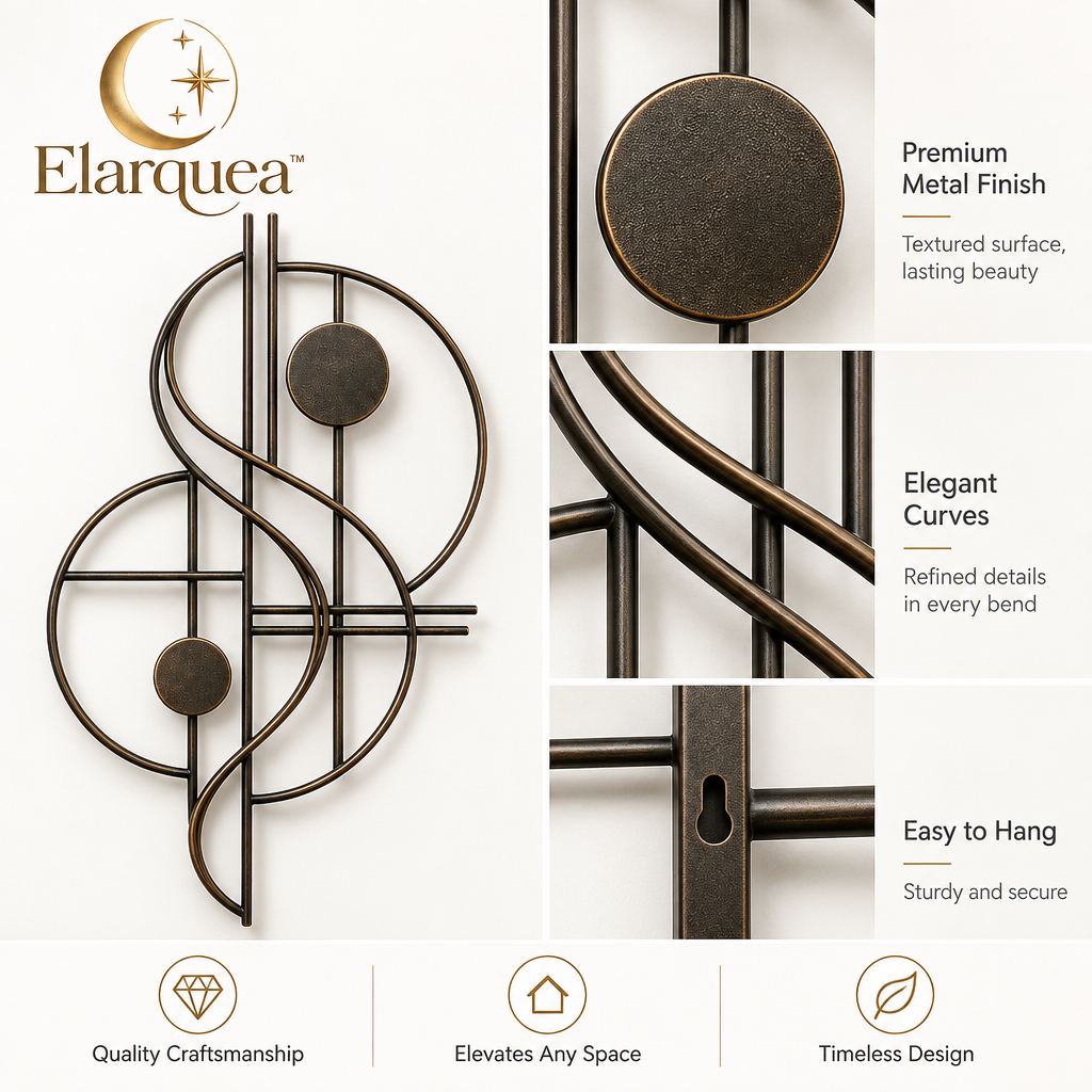 Elarquea™ Abstract Metal Line Wall Decor