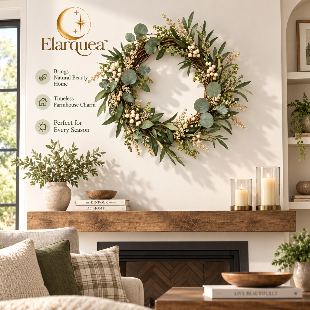 Elarquea™ Modern Natural Decorative Wreath