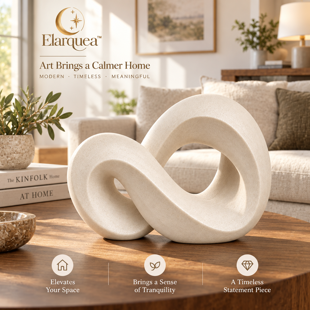 Elarquea™ Ceramic-Look Folded Loop Tabletop Sculpture