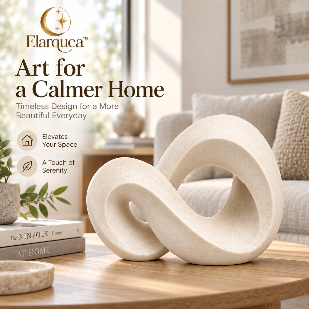 Elarquea™ Ceramic-Look Folded Loop Tabletop Sculpture