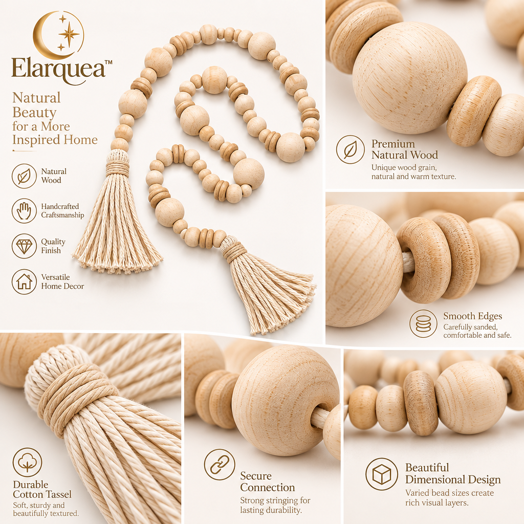 Elarquea™ Asymmetrical Beaded Tassel Home Decor