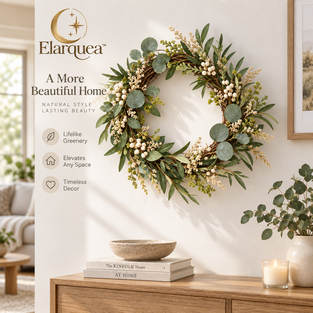Elarquea™ Modern Natural Decorative Wreath