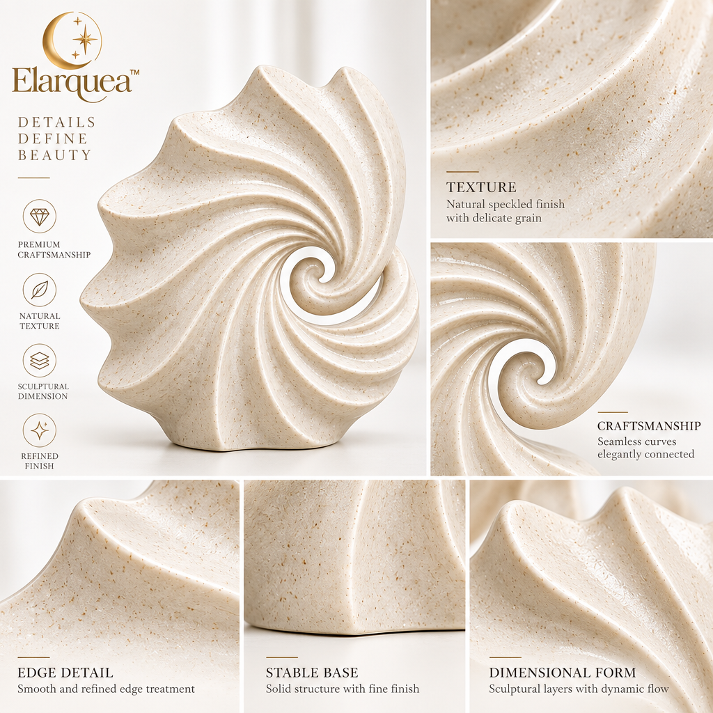 Elarquea™ Abstract Shell Coastal Tabletop Decor
