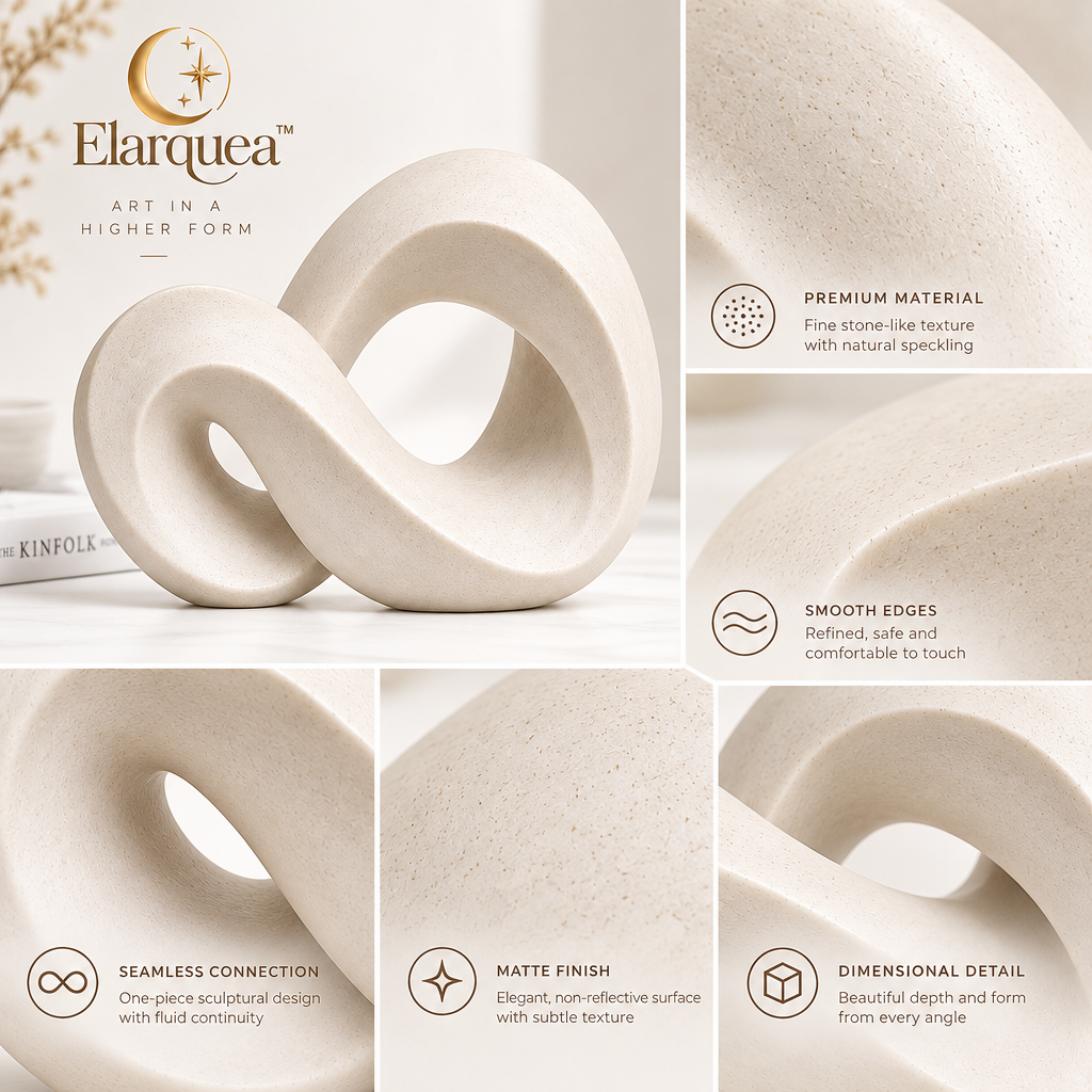 Elarquea™ Ceramic-Look Folded Loop Tabletop Sculpture