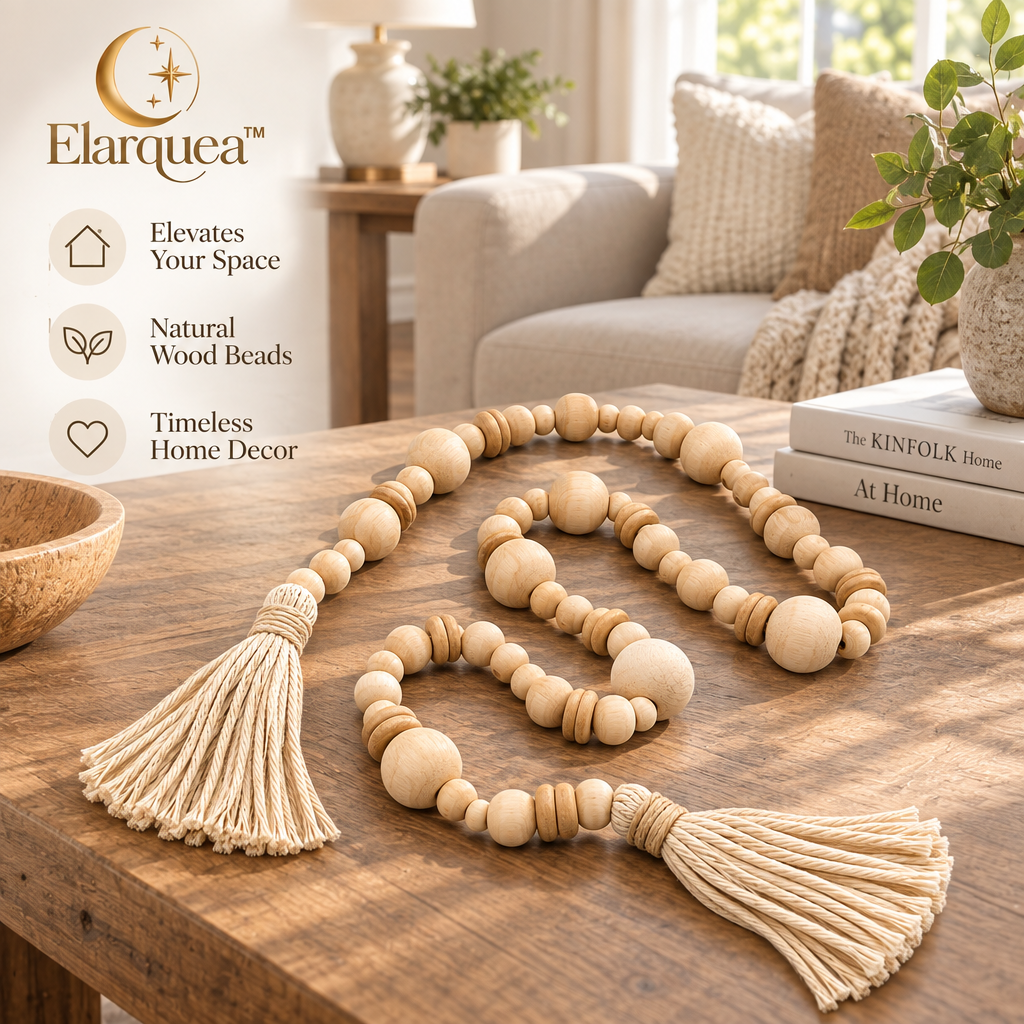 Elarquea™ Asymmetrical Beaded Tassel Home Decor