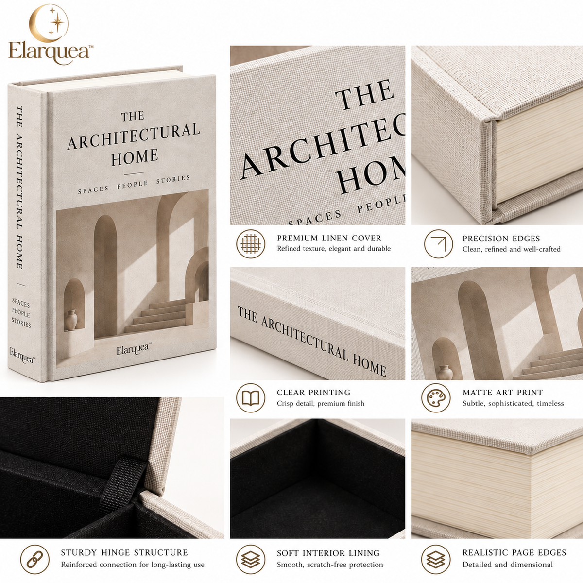 Elarquea™ Architectural Faux Book Storage Box